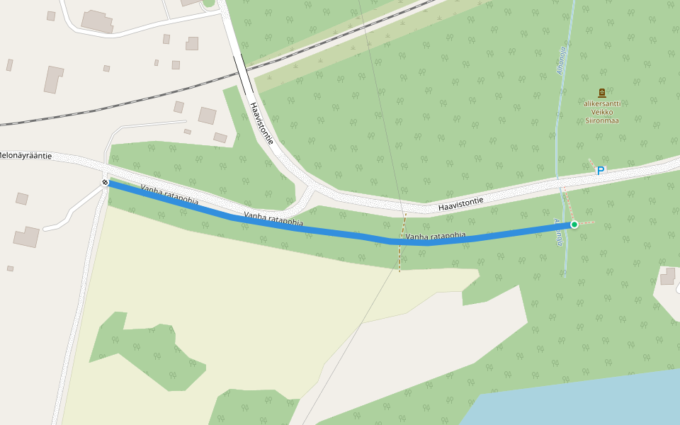 Vanha ratapohja walking route map in Nokia