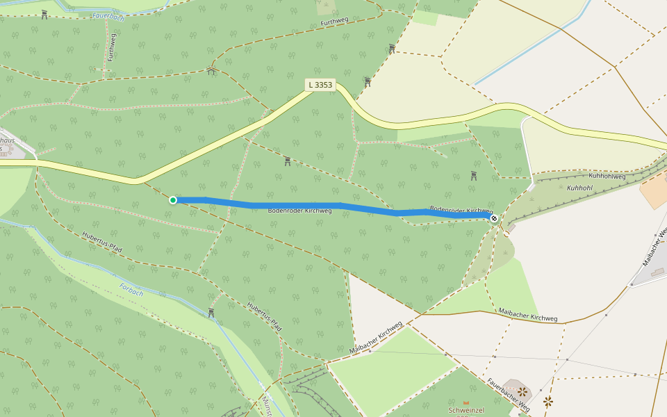 Bodenröder Kirchweg walking route map in Butzbach