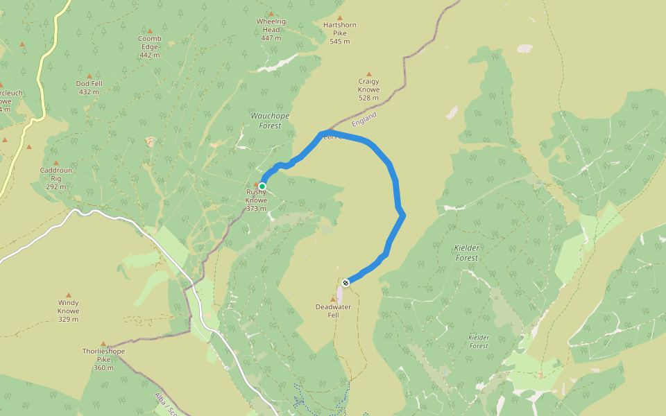 Kielder Stanes walking route map in Kielder