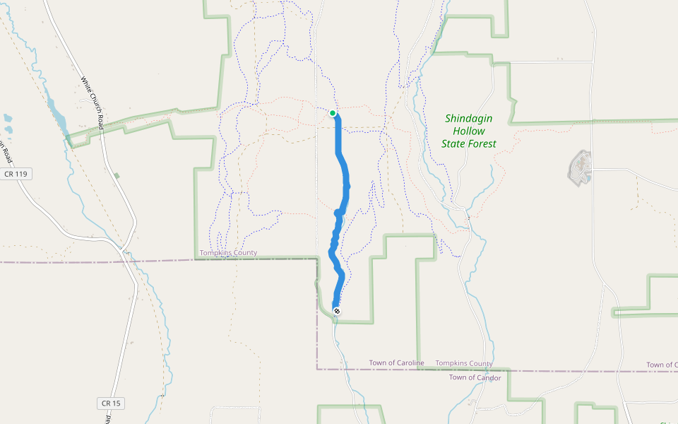B6 walking route map in Brooktondale