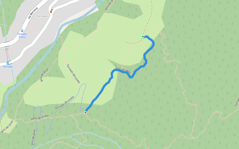 Giro dei prati walking route map in Lanzada