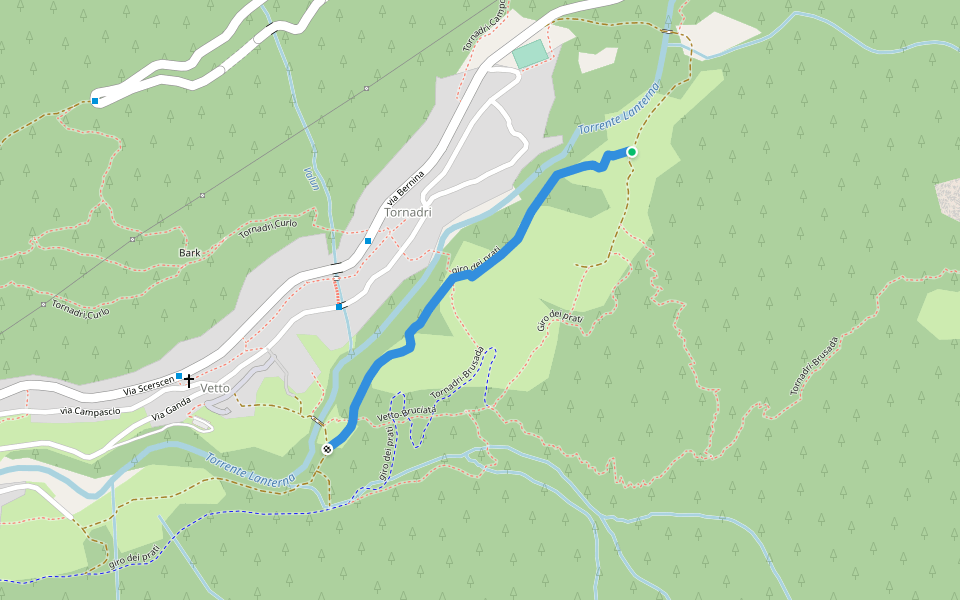 giro dei prati walking route map in Lanzada