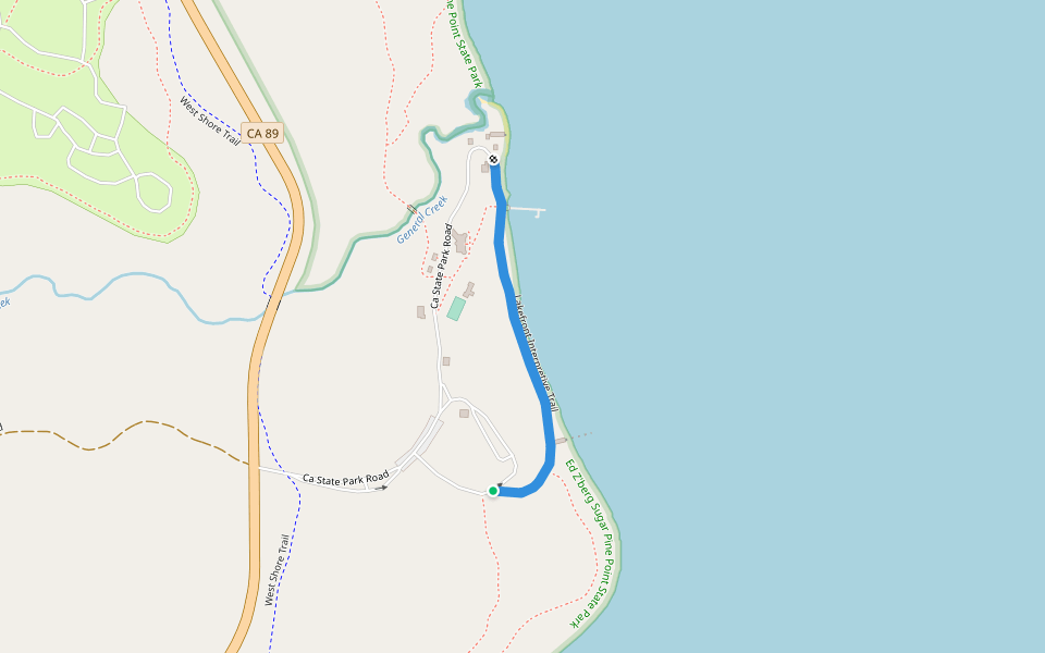 Lakefront Interpretive Trail walking route map in Tahoma