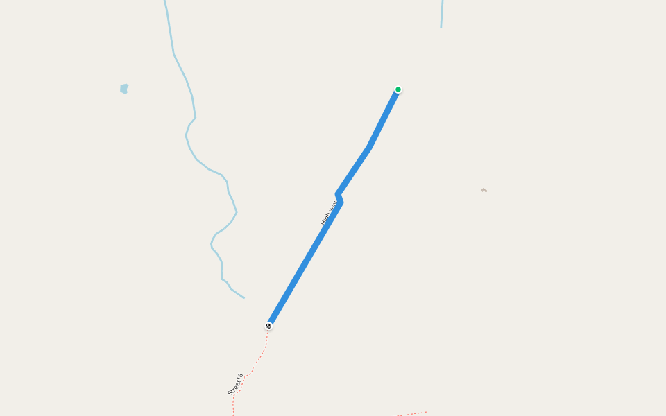 High way walking route map in Paulette