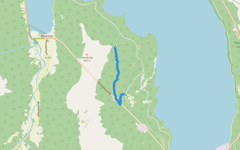 Vettalia kraftsti walking route map in Viklandet