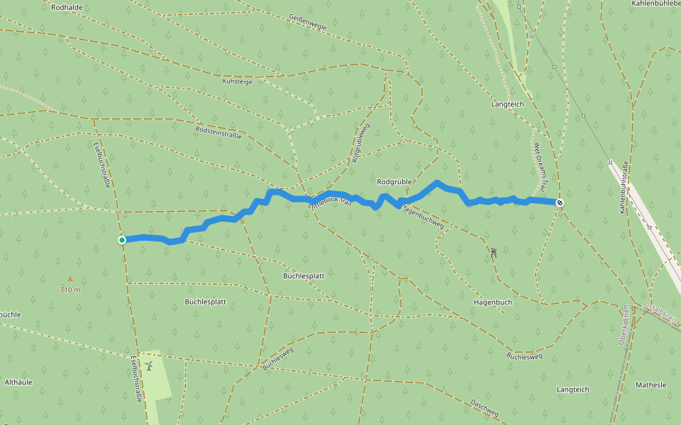 Llittlebook-Trail walking route map in Oberkochen