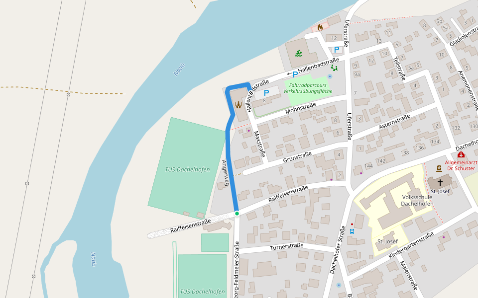 Angerweg walking route map in Schwandorf