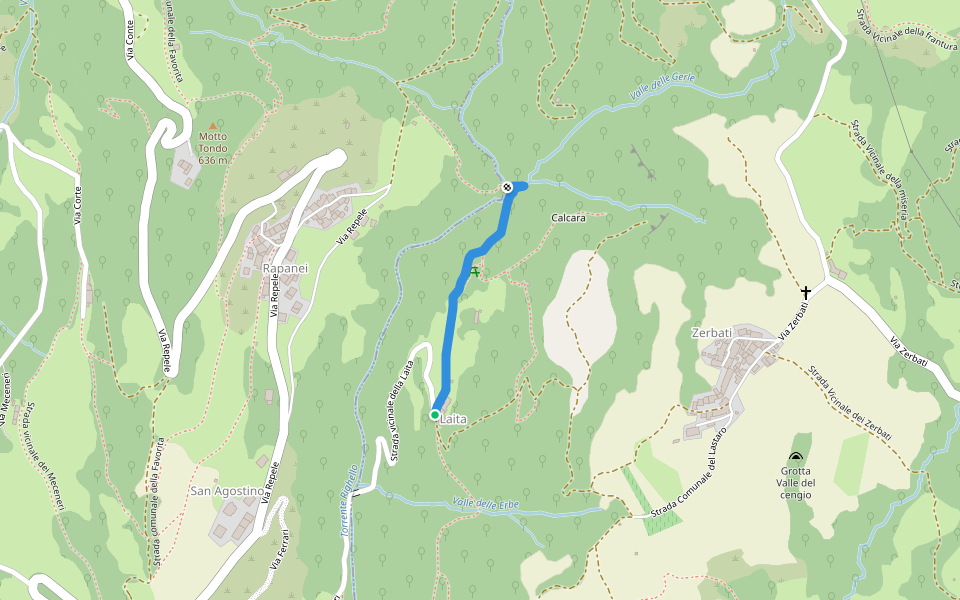 Strada vicinale della Laita walking route map in Crespadoro
