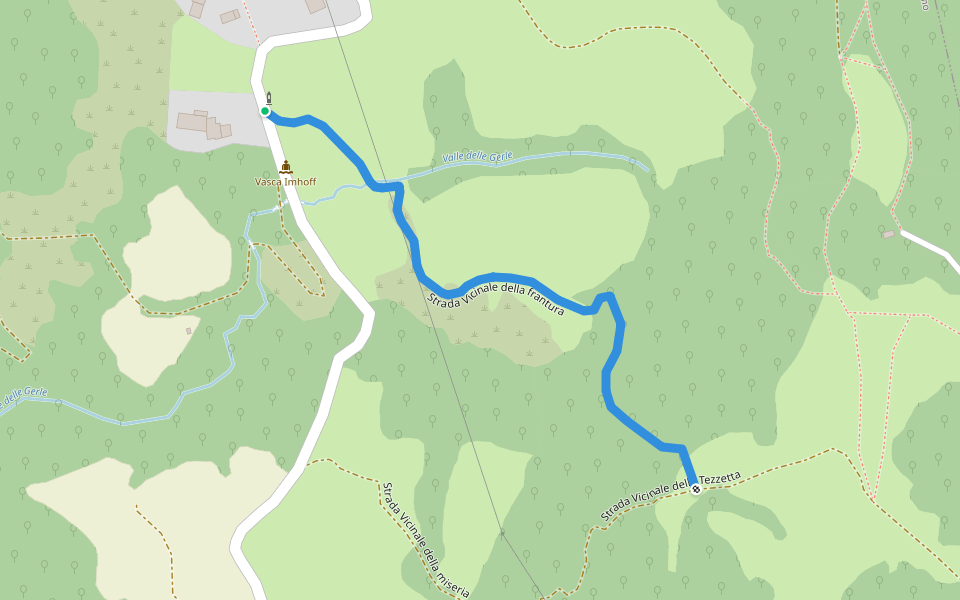 Strada Vicinale della frantura walking route map in Cocco