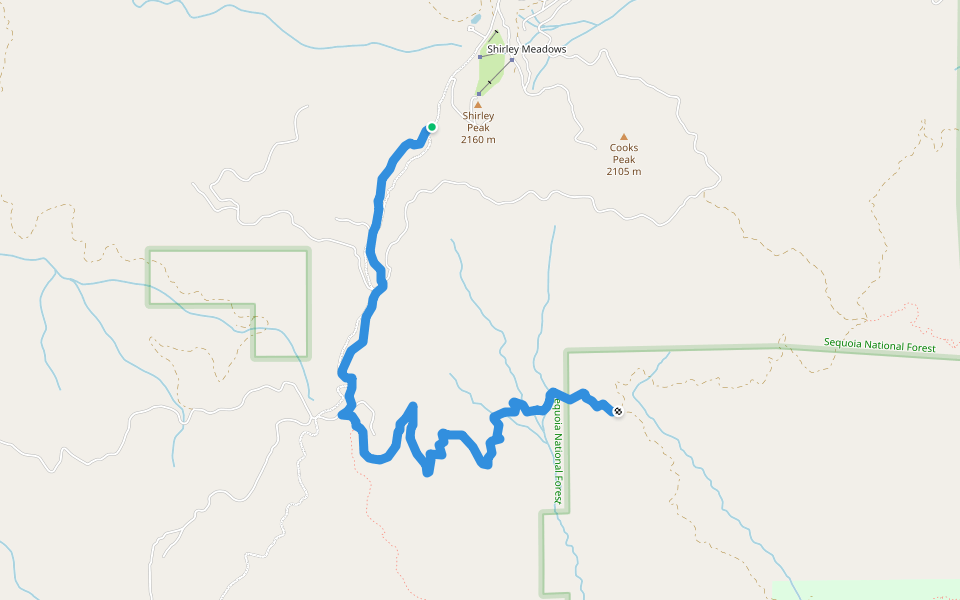 Just Outstanding Trail walking route map in Wofford Heights