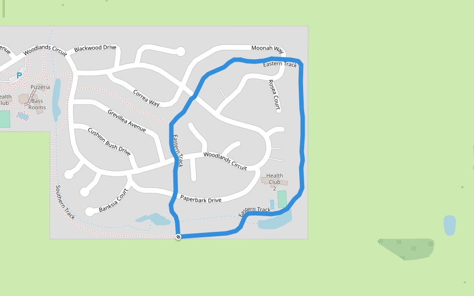 Eastern Track walking route map in Cowes