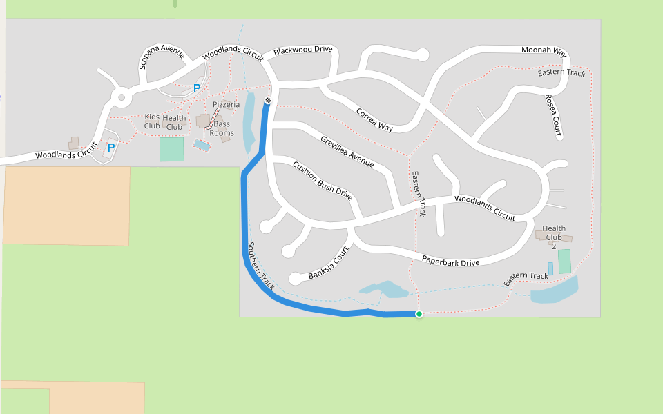 Southern Track walking route map in Cowes