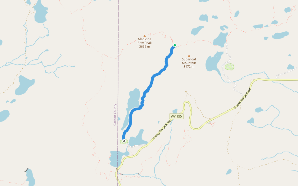 Lakes Trail walking route map in Centennial
