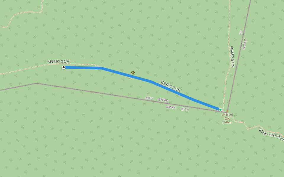 비로봉 0.6Km 00:10 walking route map in Danyang-gun