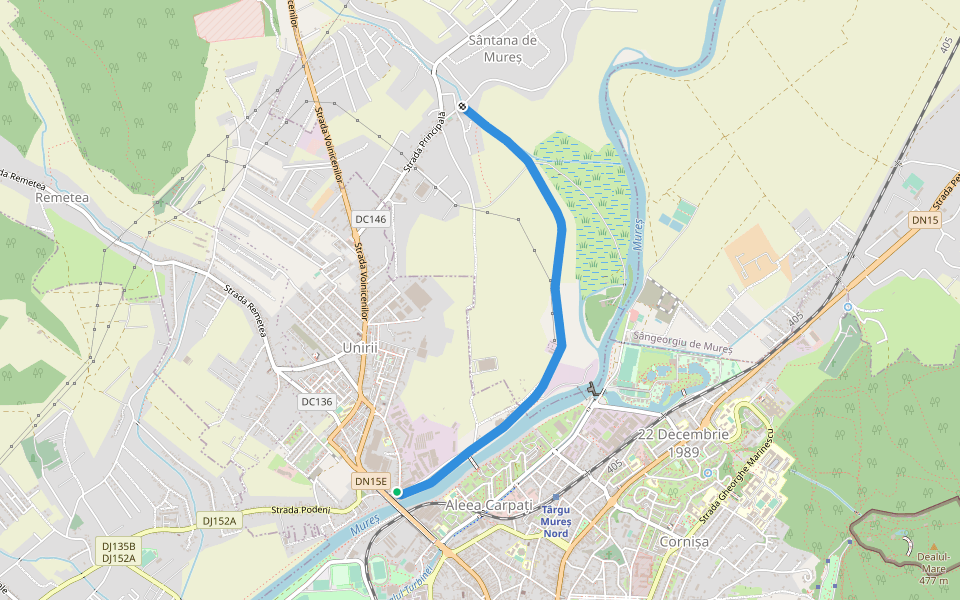 Dig Mureș walking route map in Târgu Mureș