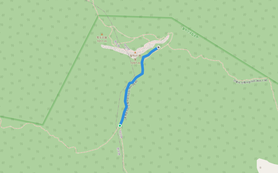 송계삼거리-신륵사삼거리 0.7Km 00:40 walking route map in Jecheon-si
