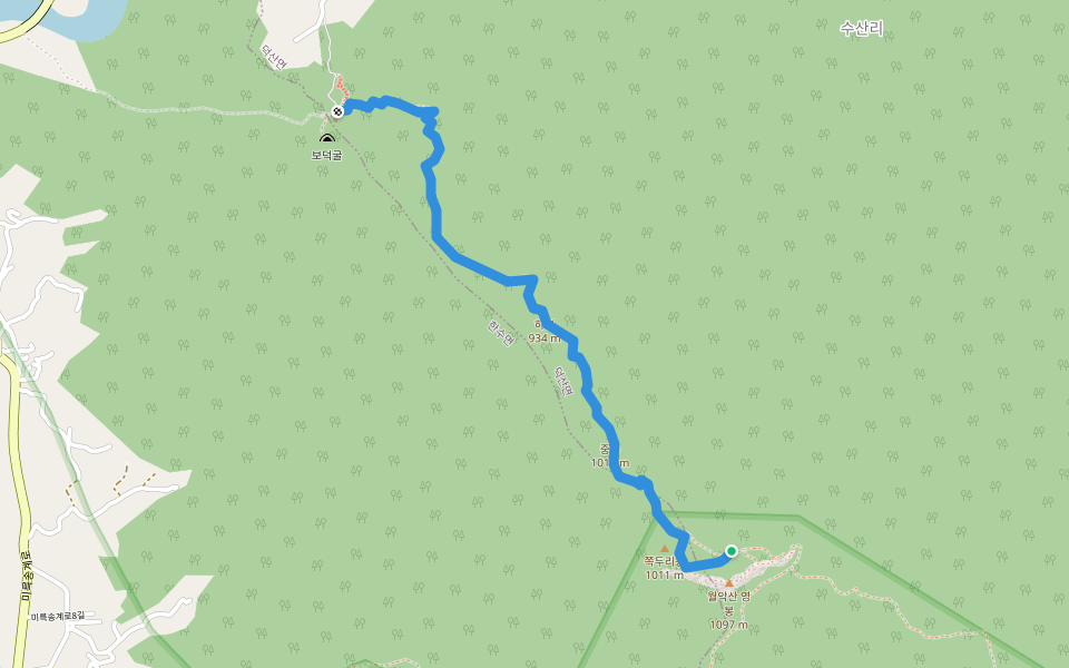 보덕암-보덕암삼거리 2.9Km 2:00 walking route map in Jecheon-si