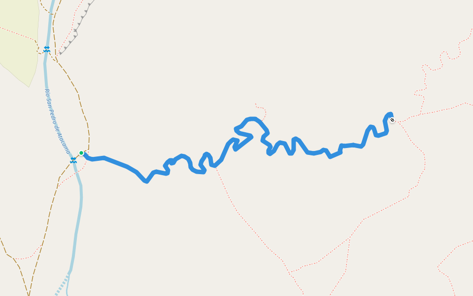 Qubrada del Diablo walking route map in San Pedro de Atacama