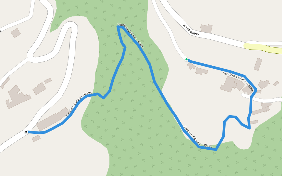 Sentiero Cairano - Rialto walking route map in Rialto