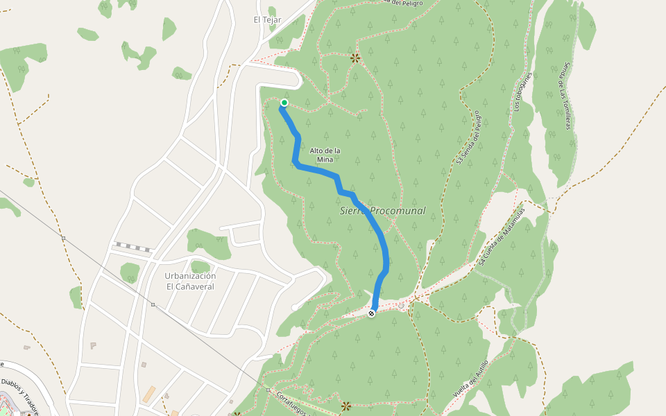 Senda alta de los miradores walking route map in Chinchilla de Monte-Aragón