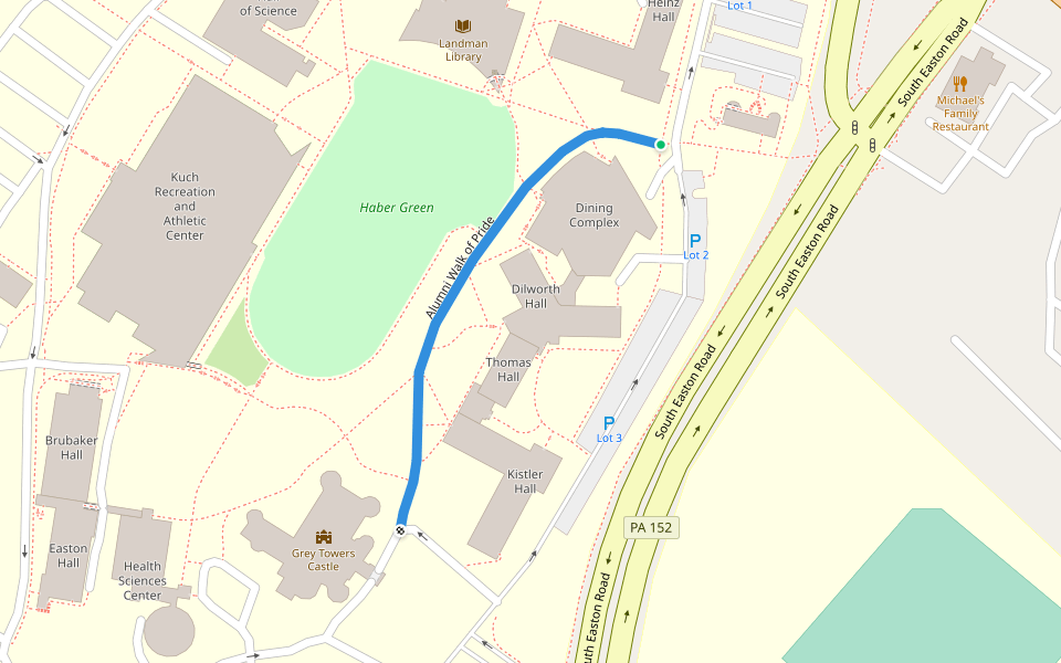 Alumni Walk of Pride walking route map in Glenside