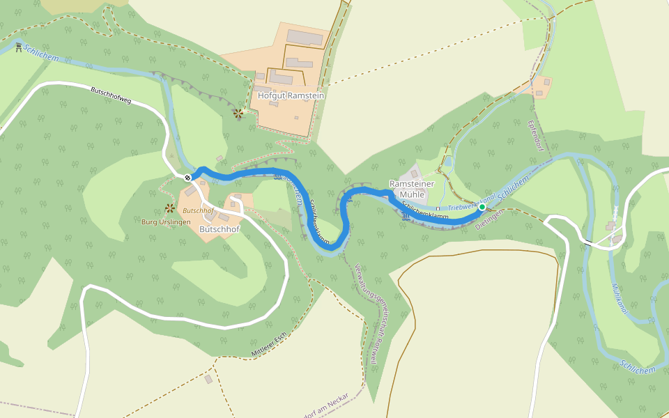 Schlichemklamm walking route map in Dietingen