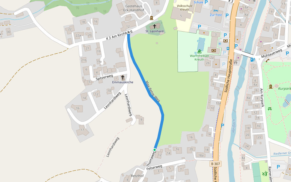 Max-Rehle-Weg walking route map in Kreuth