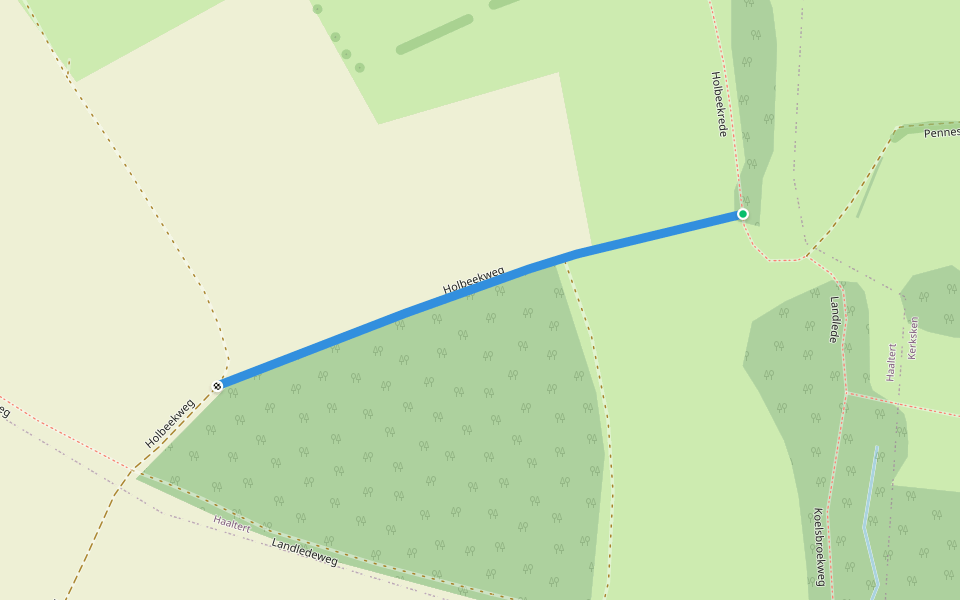 Holbeekweg walking route map in Haaltert