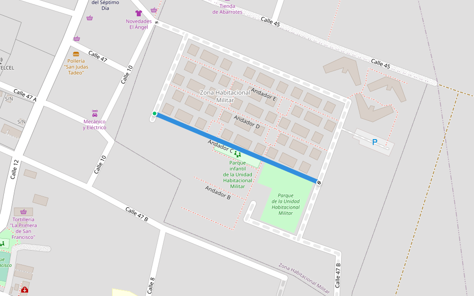 Andador C walking route map in Valladolid