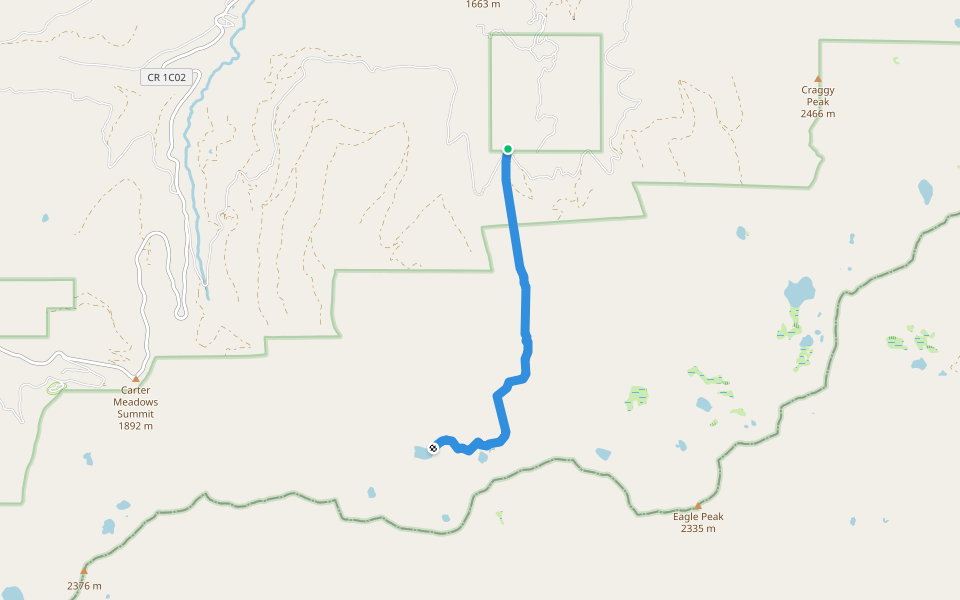 Fox Creek Lake Trail walking route map in Callahan