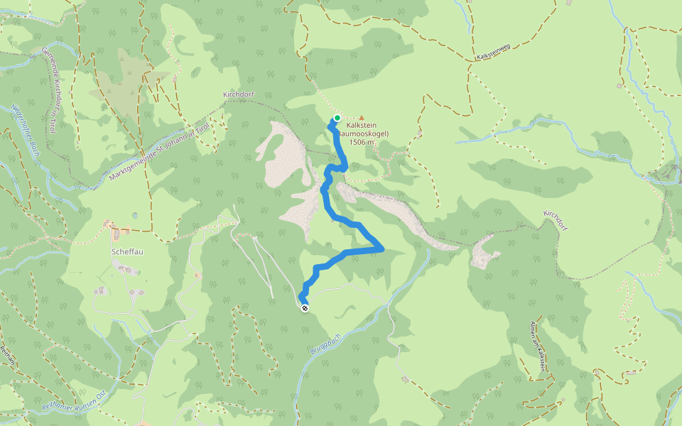 Kalksteinsteig walking route map in Sankt Johann