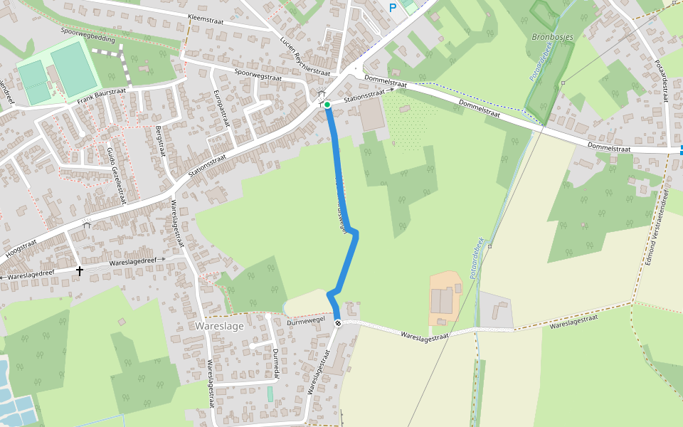 Houten Kruiswegel walking route map in Waasmunster