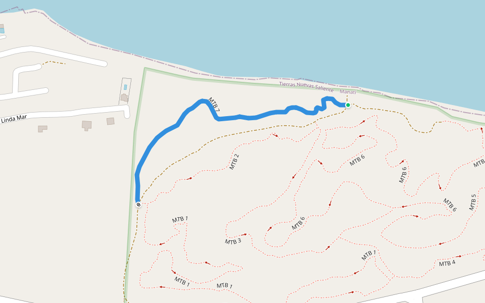 MTB 7 walking route map in Manatí