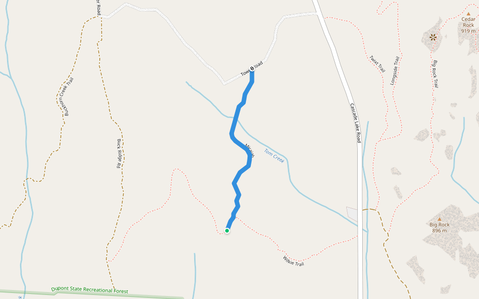 Micajah walking route map in Cedar Mountain