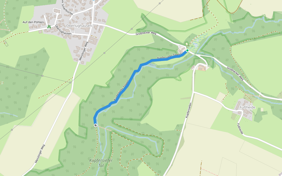 Kupfersiefer Talweg walking route map in Rösrath