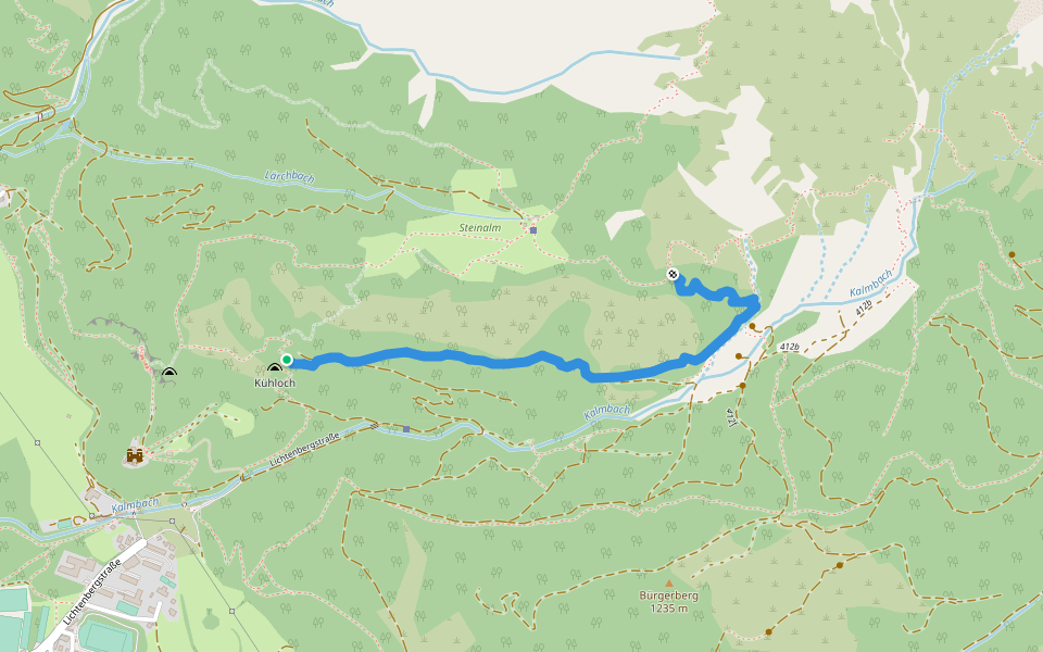 Überlackerweg walking route map in Saalfelden am Steinernen Meer