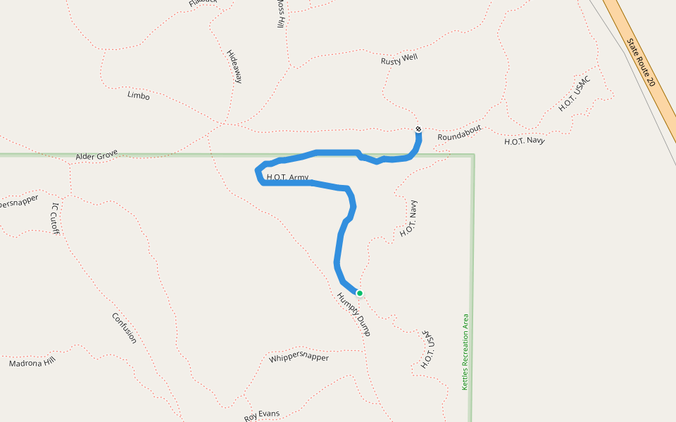 H.O.T. Army walking route map in Coupeville