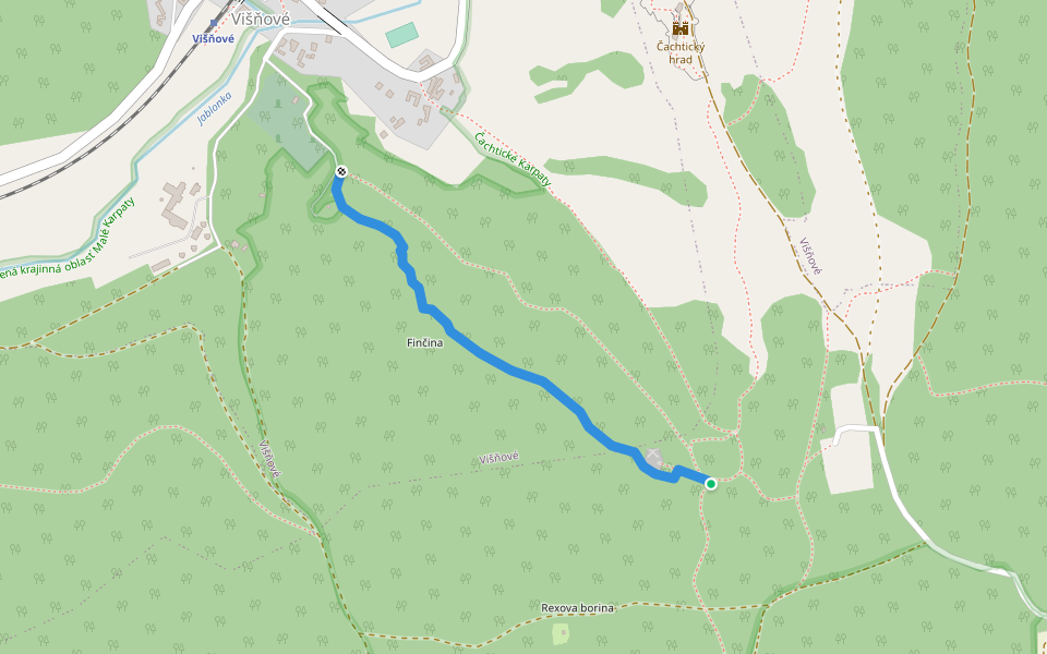Bathory walking route map in Višňové