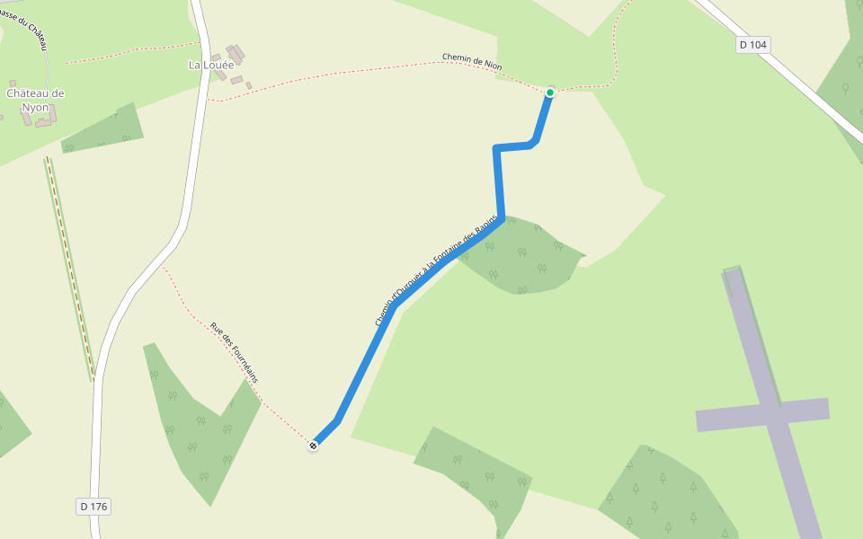 Chemin d'Ourouër à la Fontaine des Rapins walking route map in Vaux d'Amognes