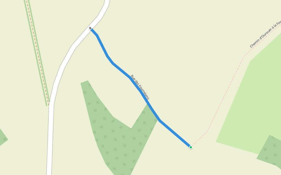 Rue des Fournéains walking route map in Vaux d'Amognes