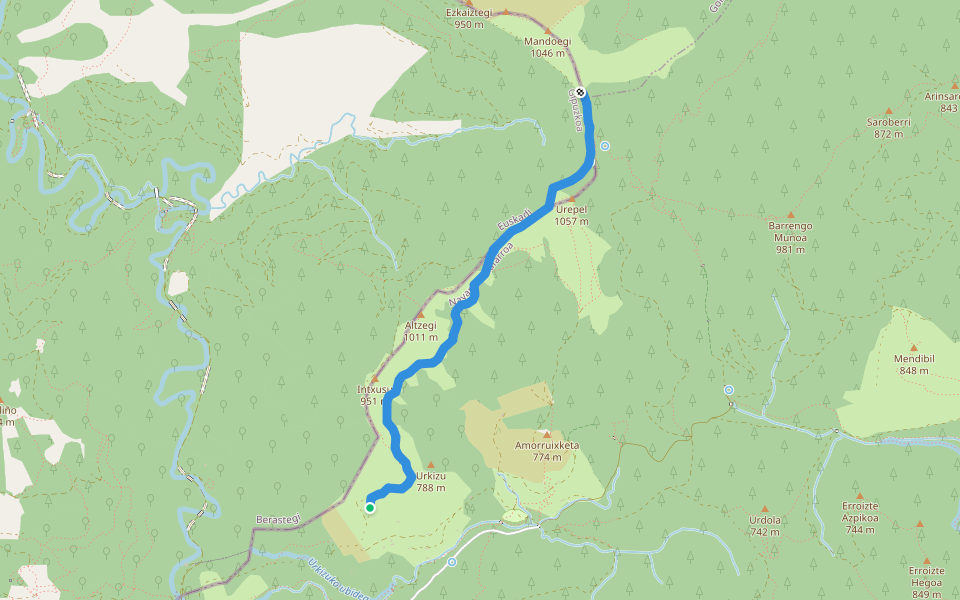 Tolarebordako bidea walking route map in Leitza