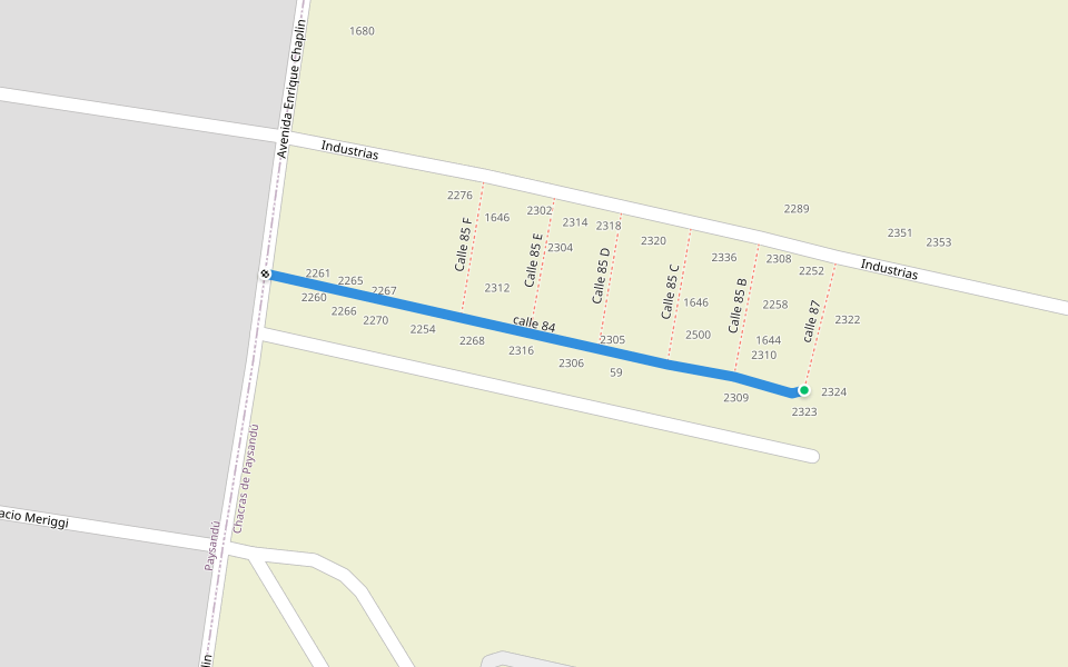 calle 84 walking route map in Paysandú