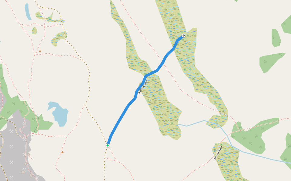 Taubanestien walking route map in Glåmos