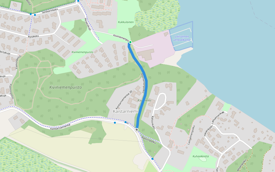Kiviniemenpolku walking route map in Turku