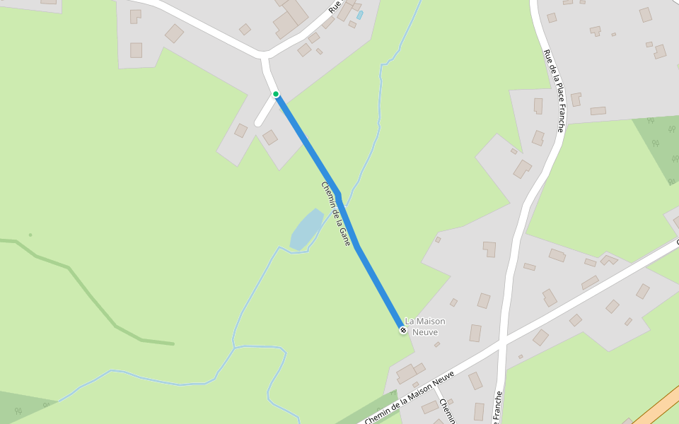 Chemin de la Gane walking route map in Blessac