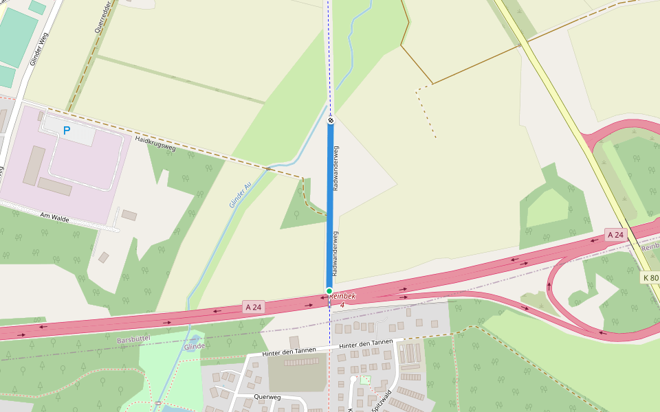 Radwanderweg walking route map in Glinde