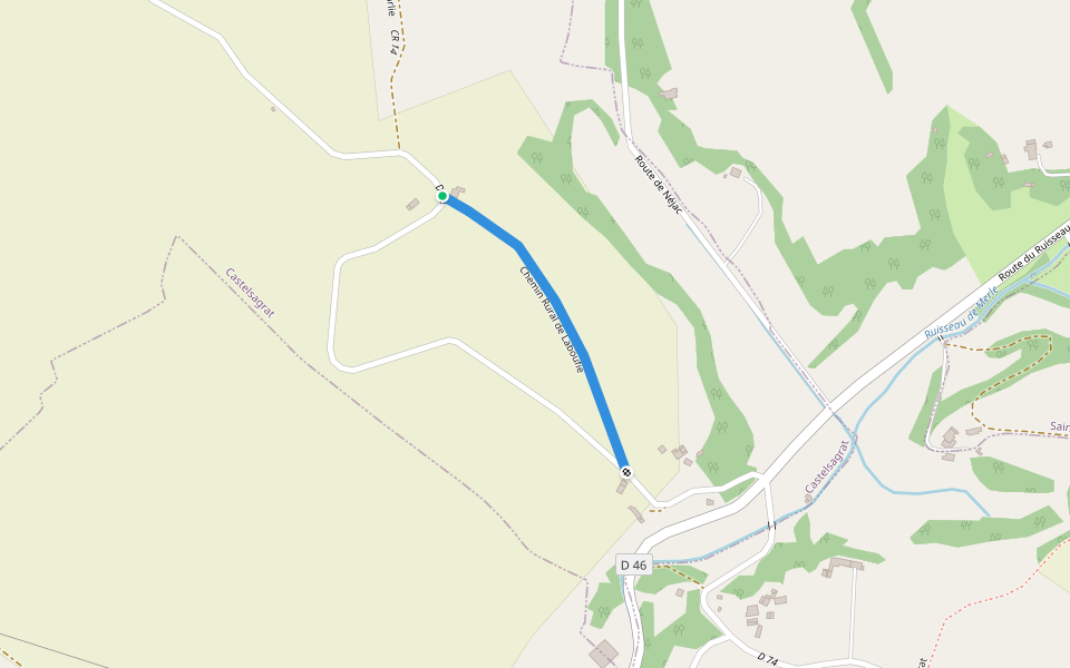 Chemin Rural de Laboufie walking route map in Castelsagrat