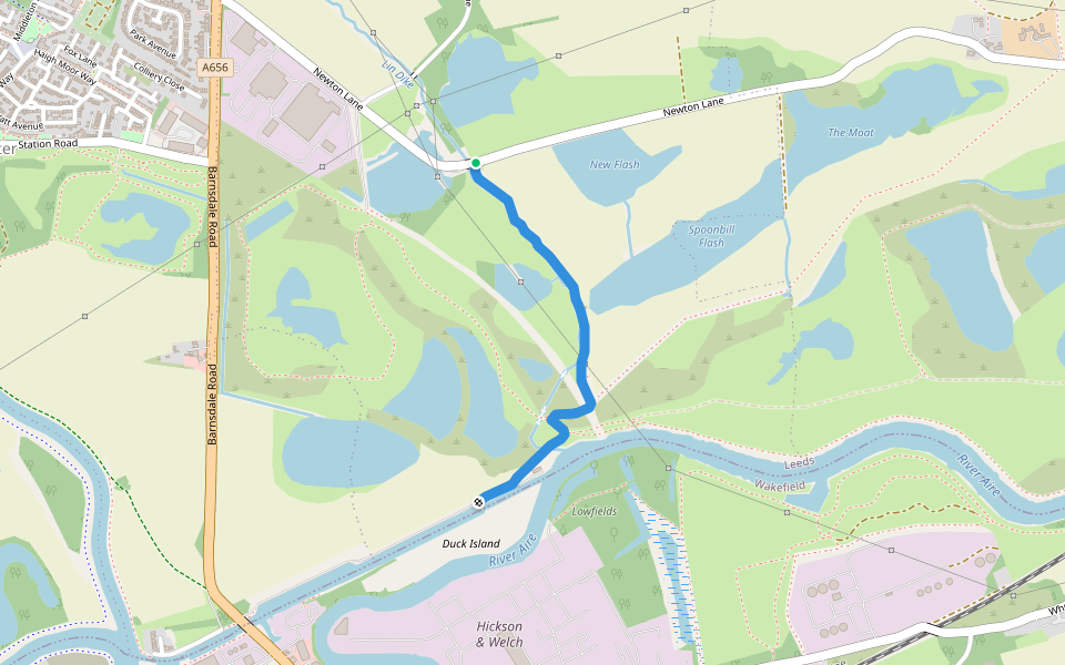 Arrow Lane - Lyn Dyke walking route map in Allerton Bywater