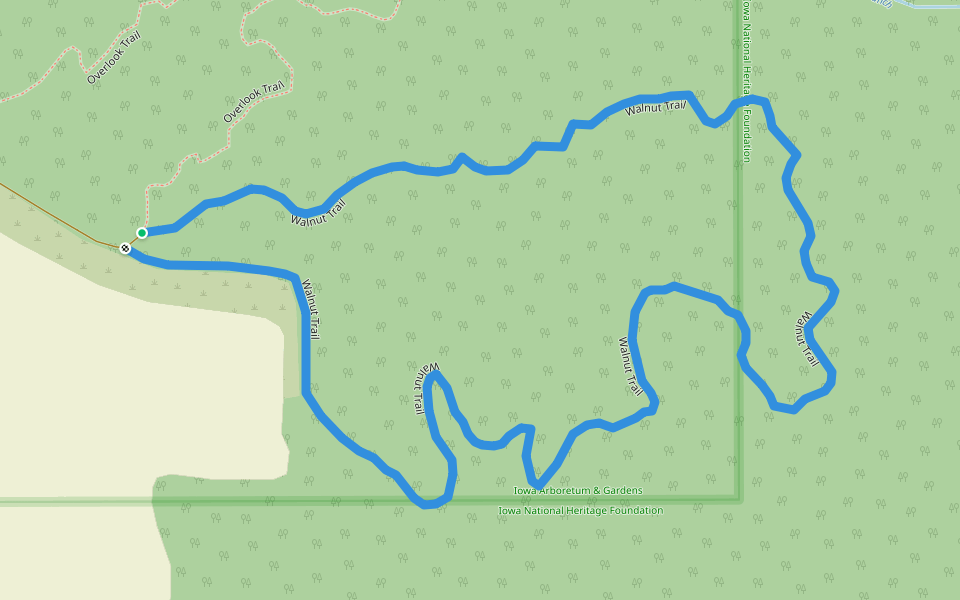Walnut Trail walking route map in Madrid