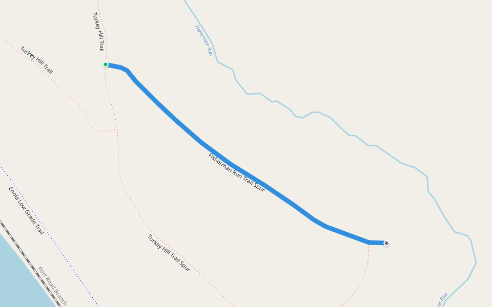 Fisherman Run Trail Spur walking route map in Conestoga